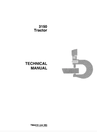 John Deere 3150 Tractor Service Repair Manual (tm4410)