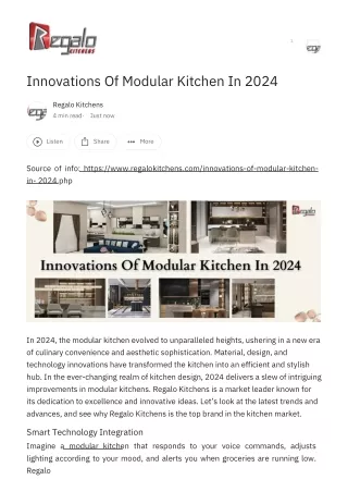 Innovations Of Modular Kitchen In 2024