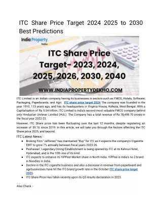 ITC share price target 2025