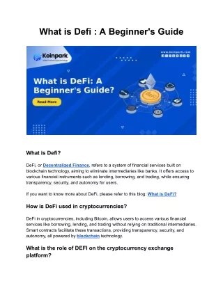 What is Defi _ A Beginner's Guide_