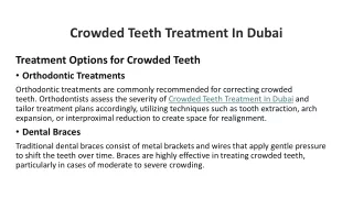 Crowded Teeth Treatment In Dubai