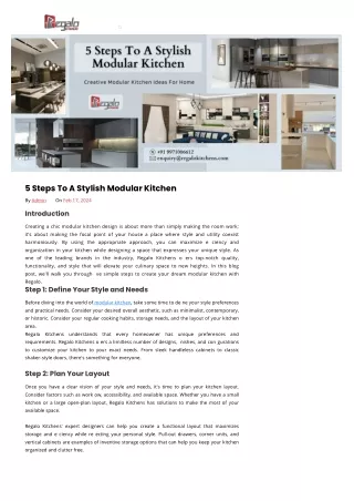 5 Steps To A Stylish Modular Kitchen