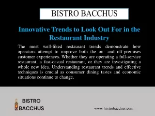 Wine bar - BISTRO BACCHUS