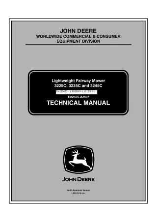 John Deere 3225C Lightweight Fairway Mower Service Repair Manual (tm2105)