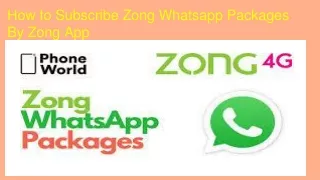 Zong offers a variety of WhatsApp packages to suit different usage patterns and