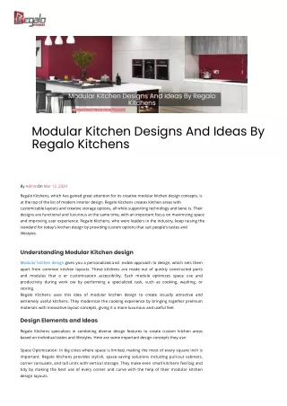 Modular Kitchen Designs and Ideas by Regalo Kitchens.