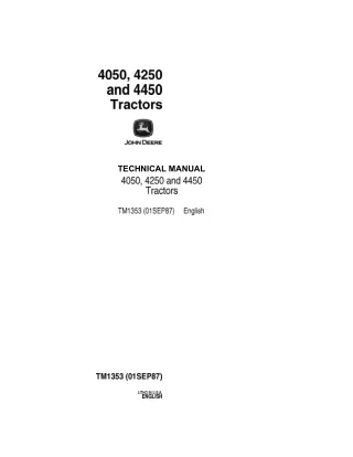 JOHN DEERE 4250 TRACTOR Service Repair Manual 1