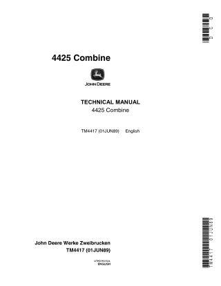 John Deere 4425 Combine Service Repair Manual