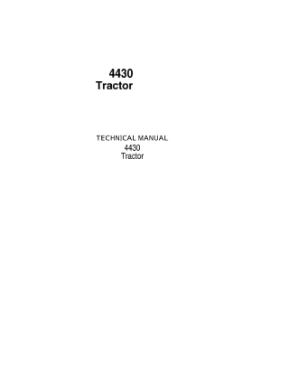 JOHN DEERE 4430 TRACTOR Service Repair Manual 1