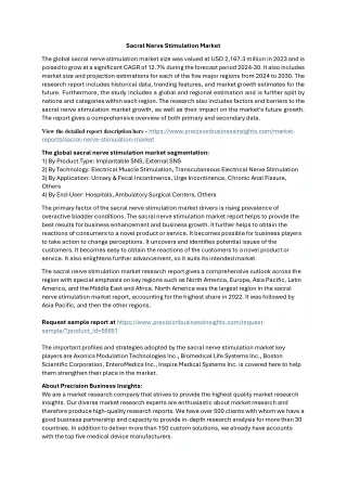 Sacral Nerve Stimulation Market Size, Trends Forecast 2024
