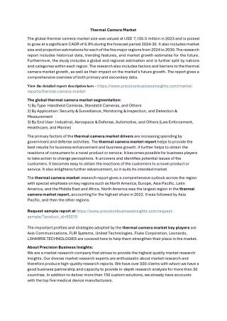 Thermal Camera Market Size, Share Insights Forecast 2024