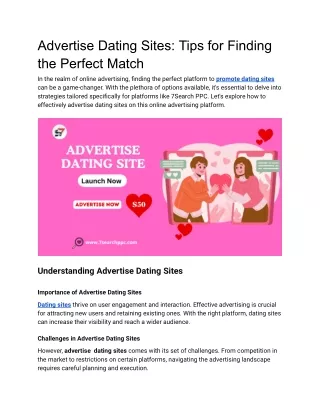 Advertise Dating Sites_ Tips for Finding the Perfect Match