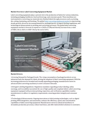 Label Converting Equipment Market: Leveraging Top Trends to Enhance Label