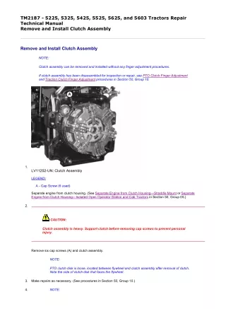 John Deere 5603 Tractor Service Repair Technical Manual (TM2187)