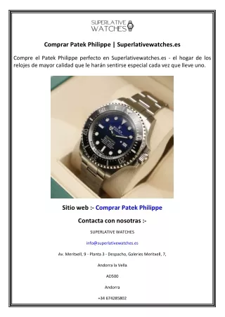 Comprar Patek Philippe  Superlativewatches.es