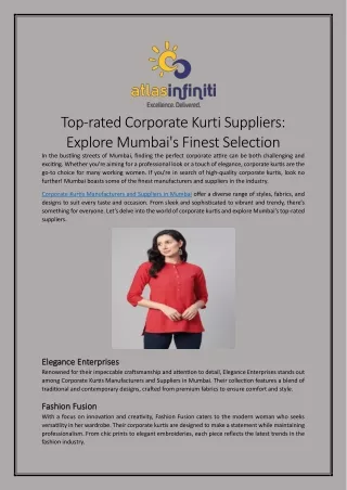 Top-rated Corporate Kurti Suppliers Explore Mumbai's Finest Selection