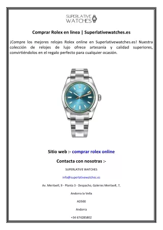 Comprar Rolex en linea  Superlativewatches.es