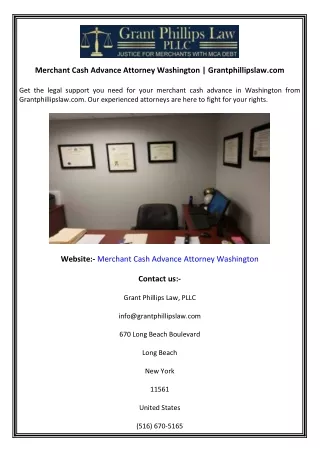 Merchant Cash Advance Attorney Washington  Grantphillipslaw.com