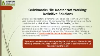 How to Resolve QuickBooks File Doctor Not Working Problems