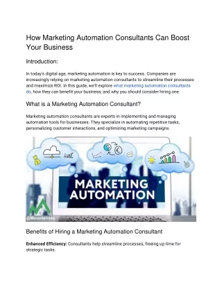 How Marketing Automation Consultants Can Boost Your Business