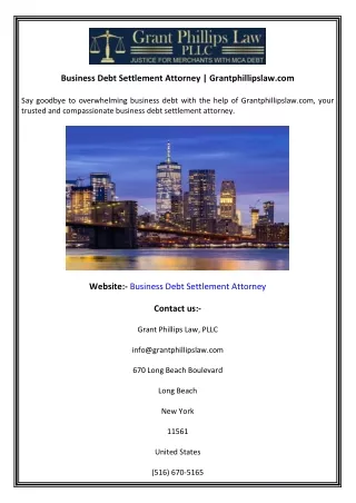 Business Debt Settlement Attorney  Grantphillipslaw.com