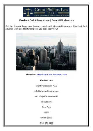 Merchant Cash Advance Loan  Grantphillipslaw.com