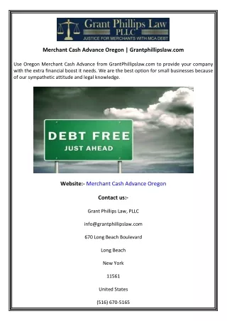Merchant Cash Advance Oregon  Grantphillipslaw.com