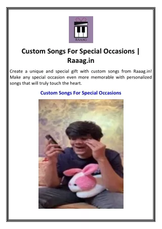 Custom Songs For Special Occasions | Raaag.in