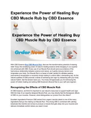 CBD Essence - The Most Trusted Small-Batch CBD Company