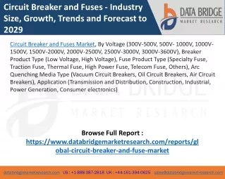 Circuit Breaker and Fuses Market - Industry Trends and Forecast to 2029