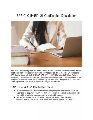 SAP C_C4H450_21 Certification Description