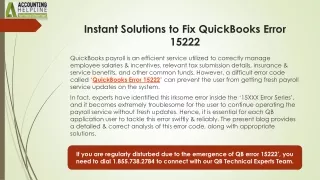 QuickBooks Error 15222: Comprehensive Solutions for Quick Fix