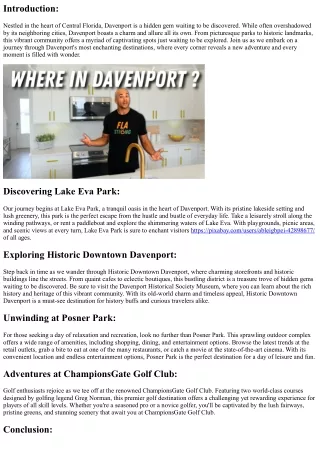 Davenport : Key  for All