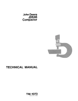 JOHN DEERE JD646 Compactor Service Repair Manual