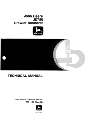 JOHN DEERE JD750 CRAWLER BULLDOZER Service Repair Manual