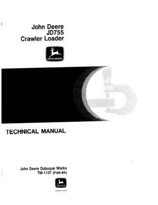 JOHN DEERE JD755 Crawler Loader Service Repair Manual