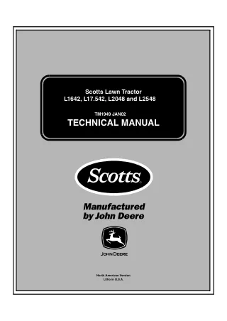 John Deere L17.542 Scotts Lawn Tractor Service Repair Manual (tm1949)