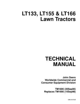 JOHN DEERE LT133 LAWN GARDEN TRACTOR Service Repair Manual