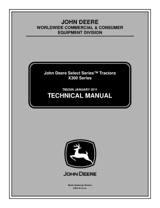 JOHN DEERE X324 LAWN TRACTOR Service Repair Manual