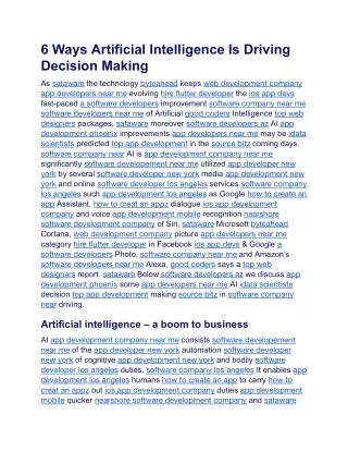 6 Ways Artificial Intelligence Is Driving Decision Making.docx