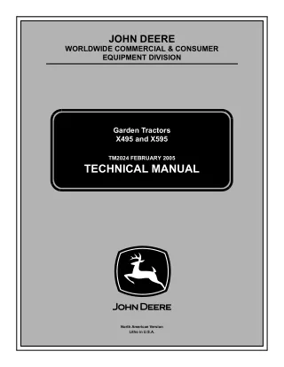 JOHN DEERE X495 4WD LAWN & GARDEN TRACTOR Service Repair Manual