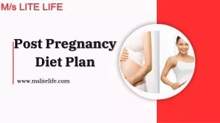 Post Pregnancy Diet Plan