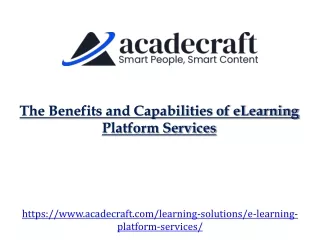 The Benefits and Capabilities of eLearning Platform Services