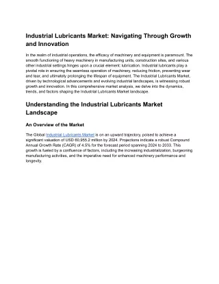 Industrial Lubricants Market_ Navigating Through Growth and Innovation