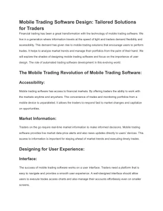 Mobile Trading Software Design_ Tailored Solutions for Traders