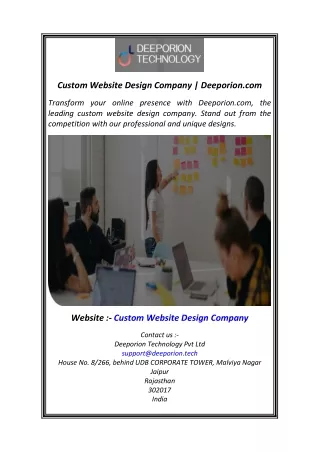 Custom Website Design Company  Deeporion.com