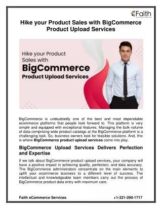 Hike your Product Sales with BigCommerce Product Upload Services