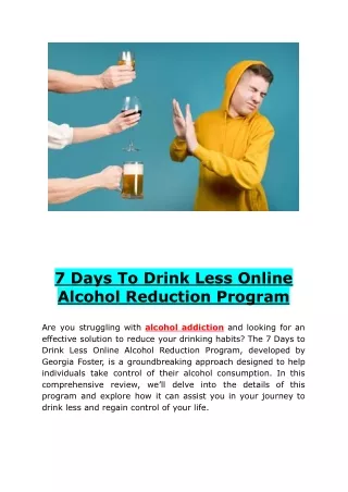 Control Your Drinking... In Just 7 Days!