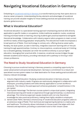 Navigating Vocational Education in Germany