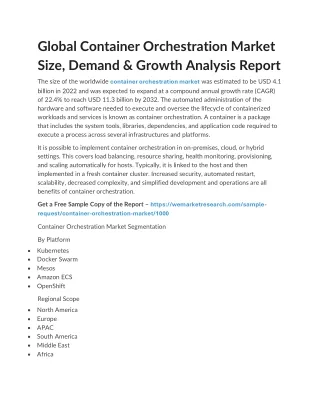 Global Container Orchestration Market